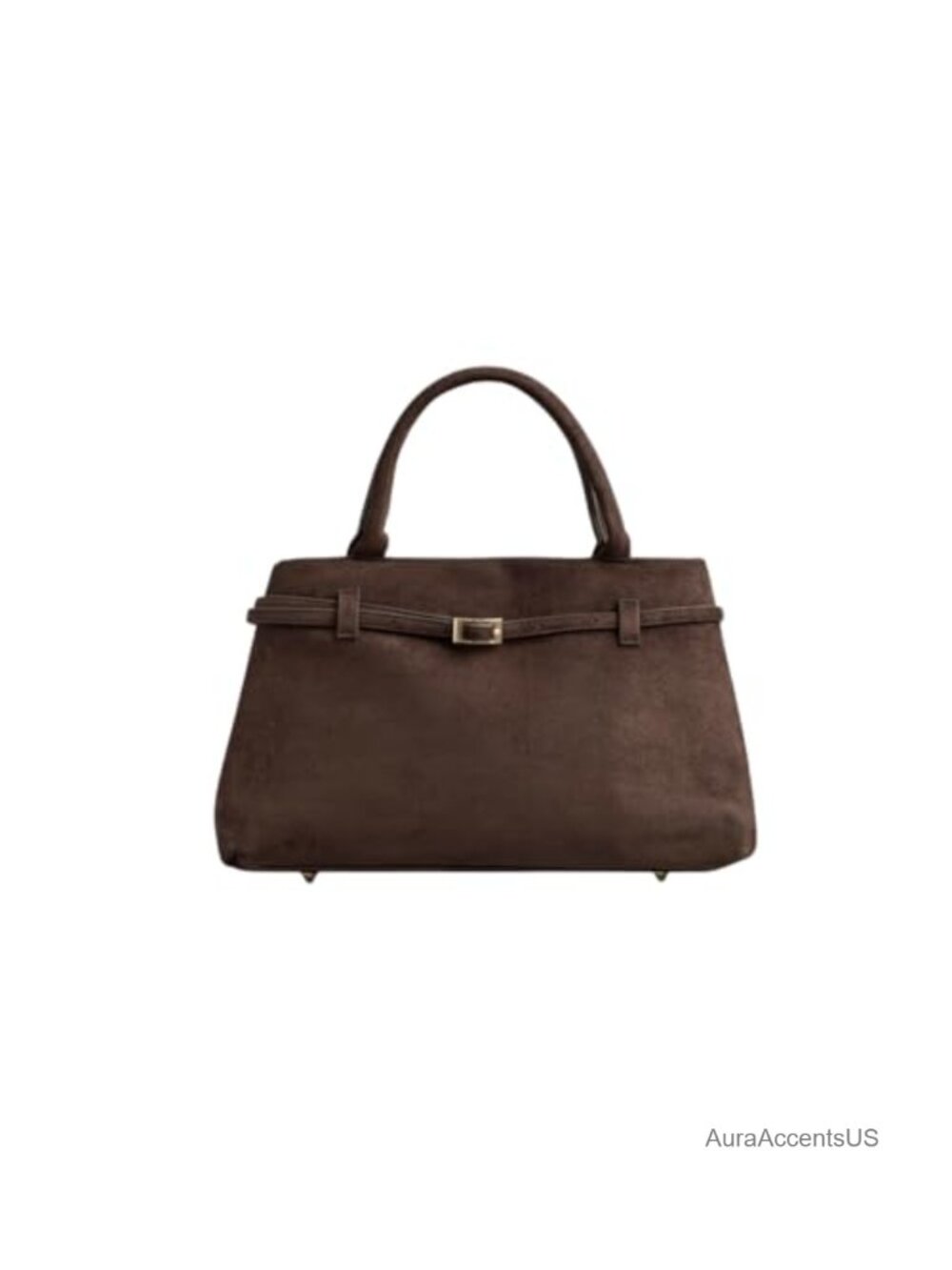 Vegan Suede Slouchy Hobo Tote with Gold Hardware